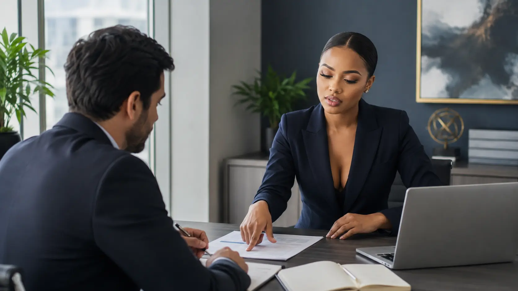 Business owners planning together at a table